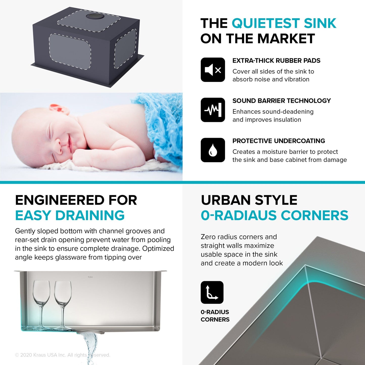 Kraus Standart PRO 22-inch Stainless Steel Drop-In Laundry Sink