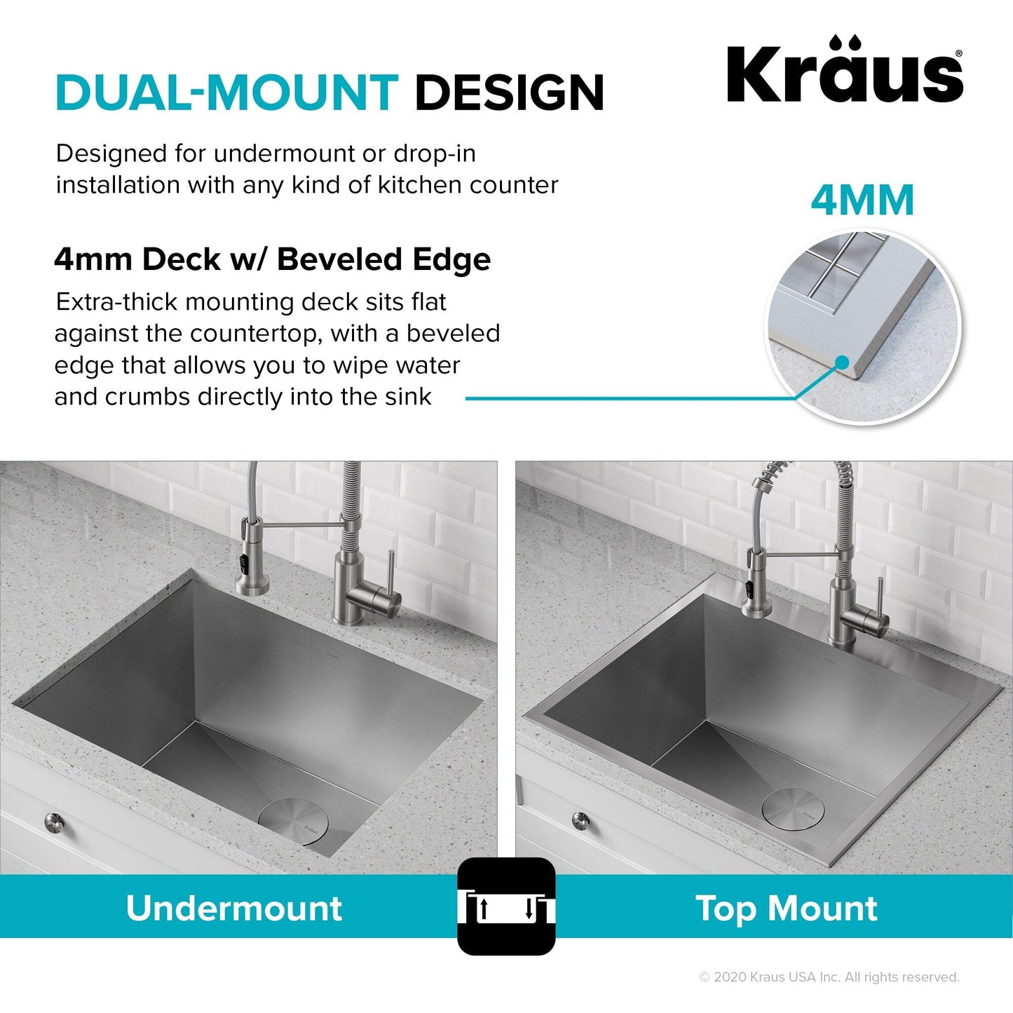 Kraus Standart PRO 22-inch Stainless Steel Drop-In Laundry Sink