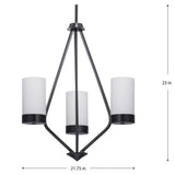 Progress Lighting Elevate 3-Light Matte Black Modern/Contemporary Chandelier
