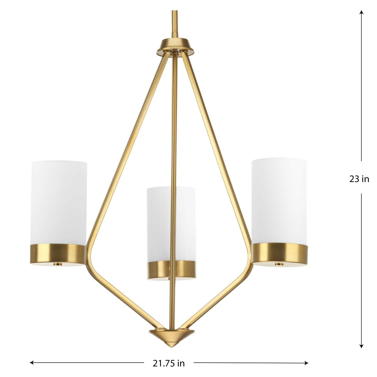 Progress Lighting Elevate 3-Light Brushed Bronze Modern/Contemporary Chandelier