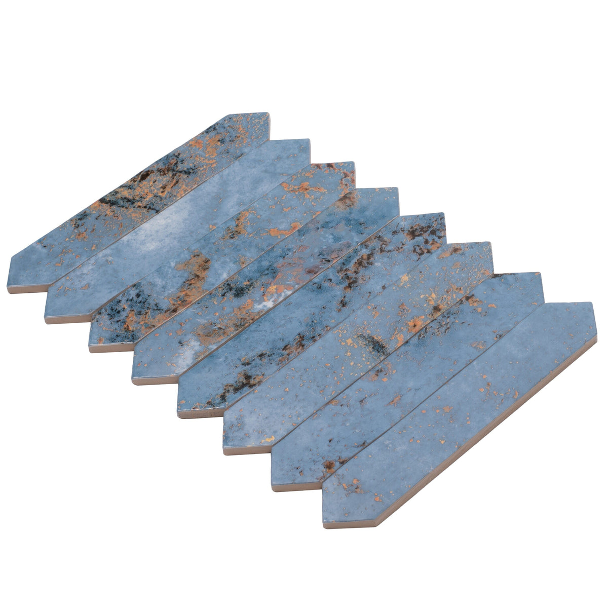 Apollo Tile Festa Blue 2-in x 10-in Glossy Ceramic Stone Look Floor and Wall Tile (2.37-sq. ft/ Carton)