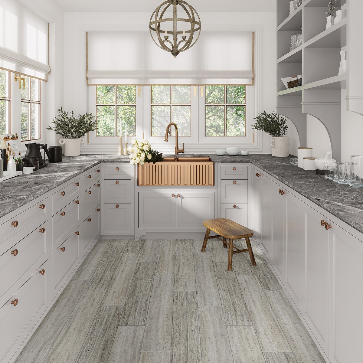 Apollo Tile Bois Gray 8-in x 48-in Matte Porcelain Brick Wood Look Floor and Wall Tile (12.91-sq. ft/ Carton)