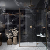 Apollo Tile Splendor Black 24-in x 48-in Lappato Porcelain Brick Marble Look Floor and Wall Tile (15.5-sq. ft/ Carton)