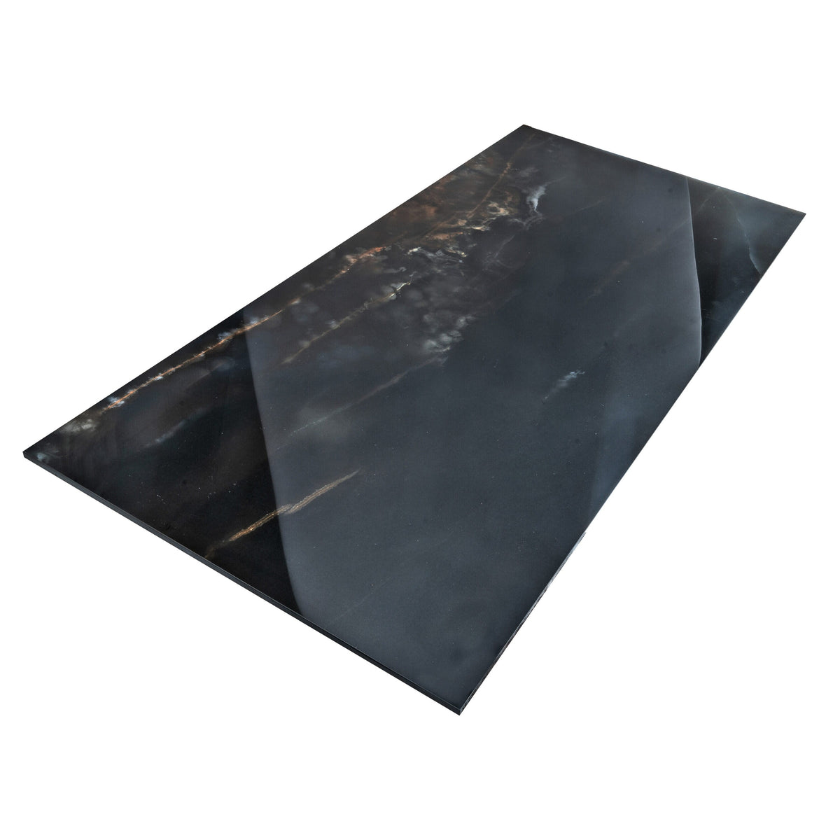 Apollo Tile Splendor Black 24-in x 48-in Lappato Porcelain Brick Marble Look Floor and Wall Tile (15.5-sq. ft/ Carton)