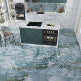 Apollo Tile Splendor Green 24-in x 48-in Lappato Porcelain Brick Marble Look Floor and Wall Tile (15.5-sq. ft/ Carton)