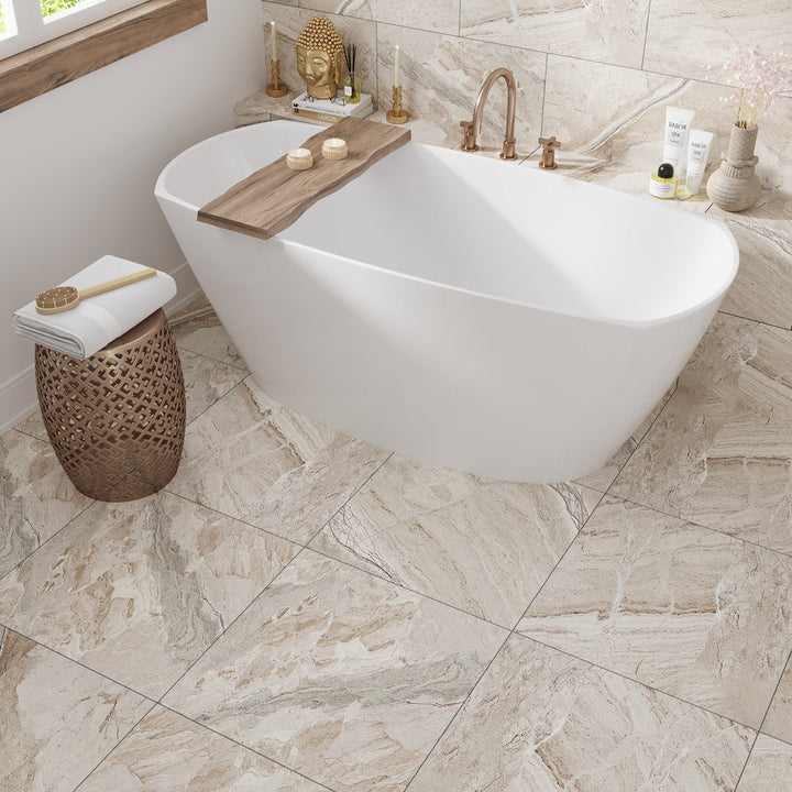 Apollo Tile Splendor Beige 24-in x 24-in Matte Porcelain Marble Look Floor and Wall Tile (11.62-sq. ft/ Carton)