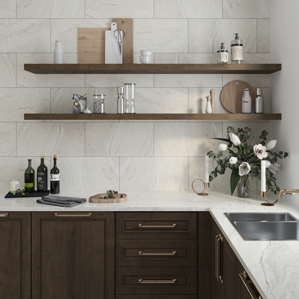 Apollo Tile Splendor Stone Beige 12-in x 24-in Matte Porcelain Brick Marble Look Floor and Wall Tile (11.62-sq. ft/ Carton)