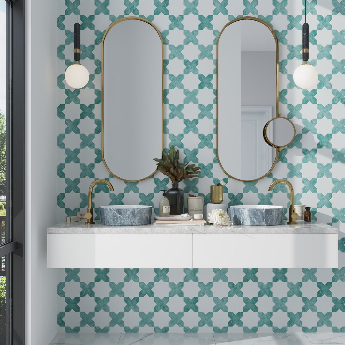 Apollo Tile Siena Pistachio Green 6-in x 6-in Matte Ceramic Stone Look Floor and Wall Tile (5.37-sq. ft/ Carton)