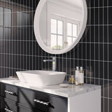 Apollo Tile Arte Black 2-in x 8-in Glossy Ceramic Brick Look Floor and Wall Tile (5.38-sq. ft/ Carton)