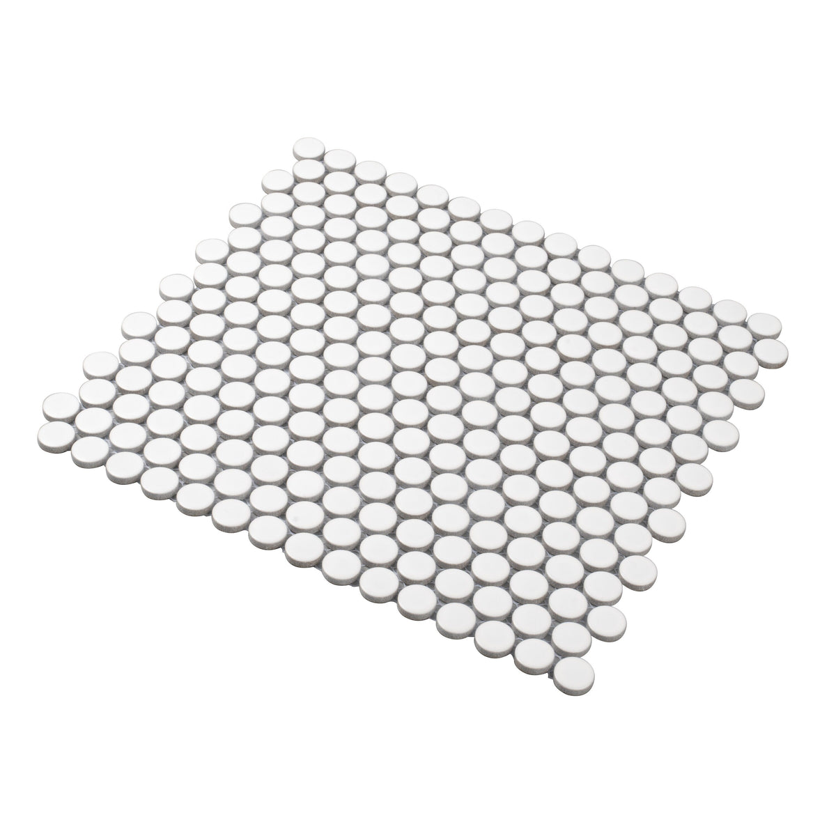 Apollo Tile Cirkel Pearl White 12-in x 12-in Matte Porcelain Penny Round Patterned Floor and Wall Tile (9.87-sq. ft/ Carton)