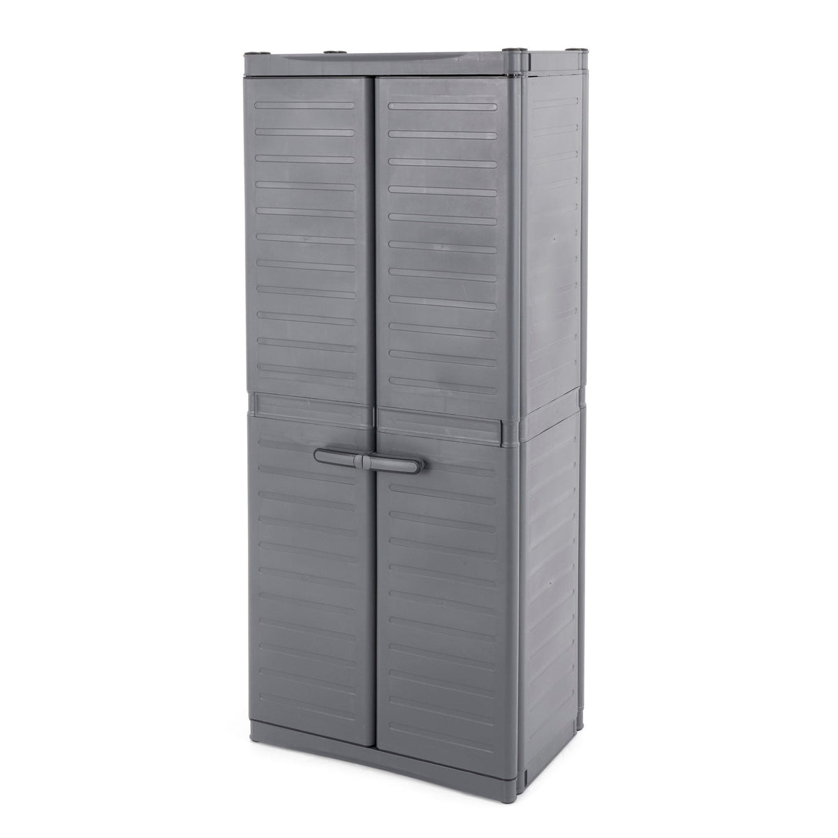 Gracious Living 17-in W x 69-in H Plastic Grey/Black Freestanding Utility Storage Cabinet