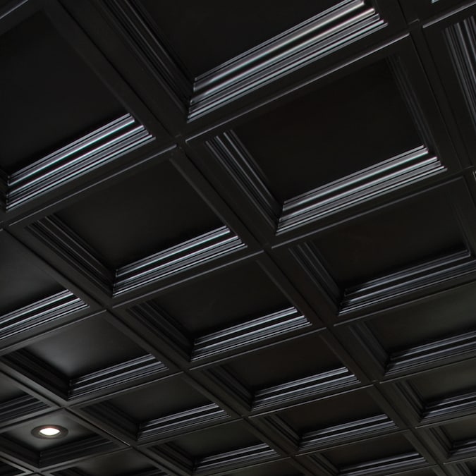 Armstrong Ceilings 2-ft x 2-ft Easy Elegance Black PVC Drop Ceiling Tile (1-Pack, 4-sq ft / Case)