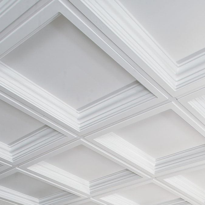Armstrong Ceilings 2-ft x 2-ft Easy Elegance White PVC Drop Ceiling Tile (1-Pack, 4-sq ft / Case)
