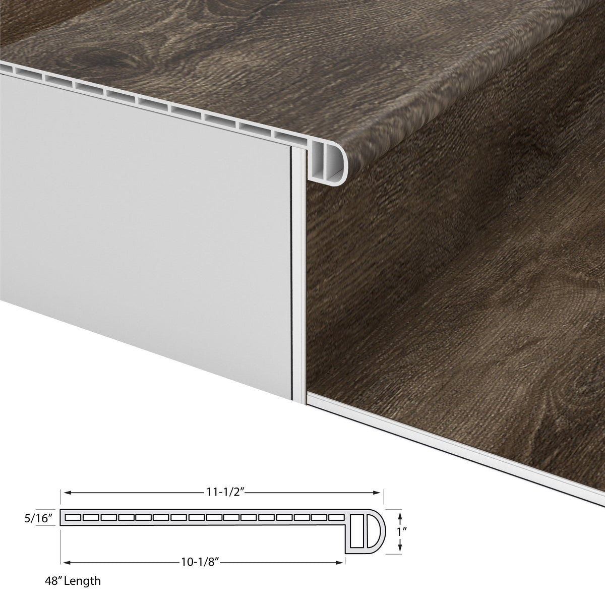 CALI Longboards Vinyl Pro 11.5-in x 48-in Offshore Oak Stair Tread
