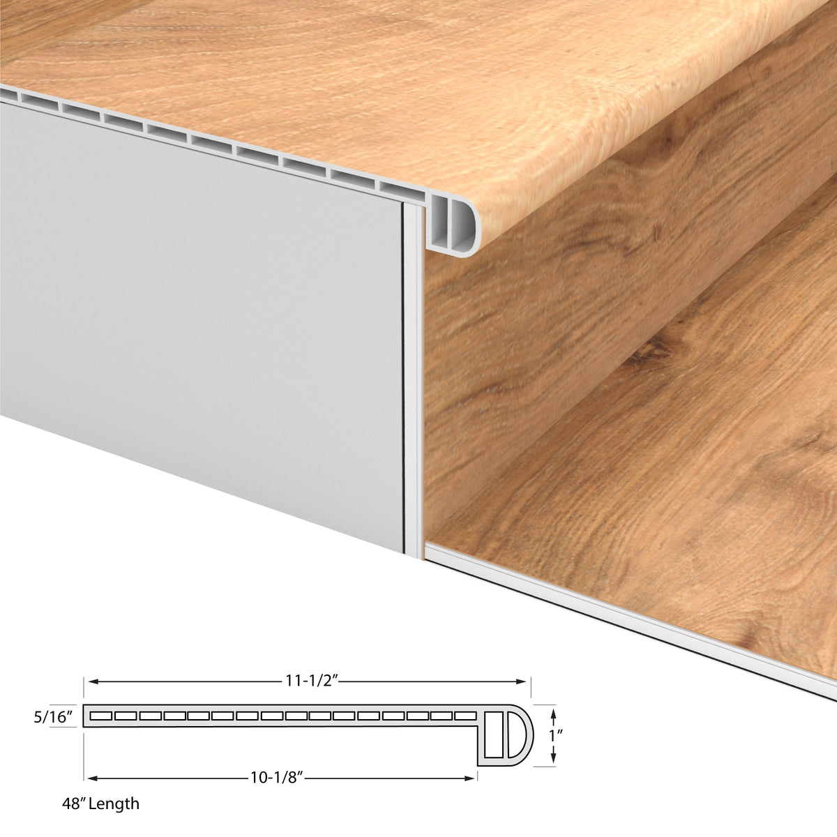 CALI Longboard Vinyl Pro 11.5-in x 48-in North Shore Oak Prefinished Stair Tread