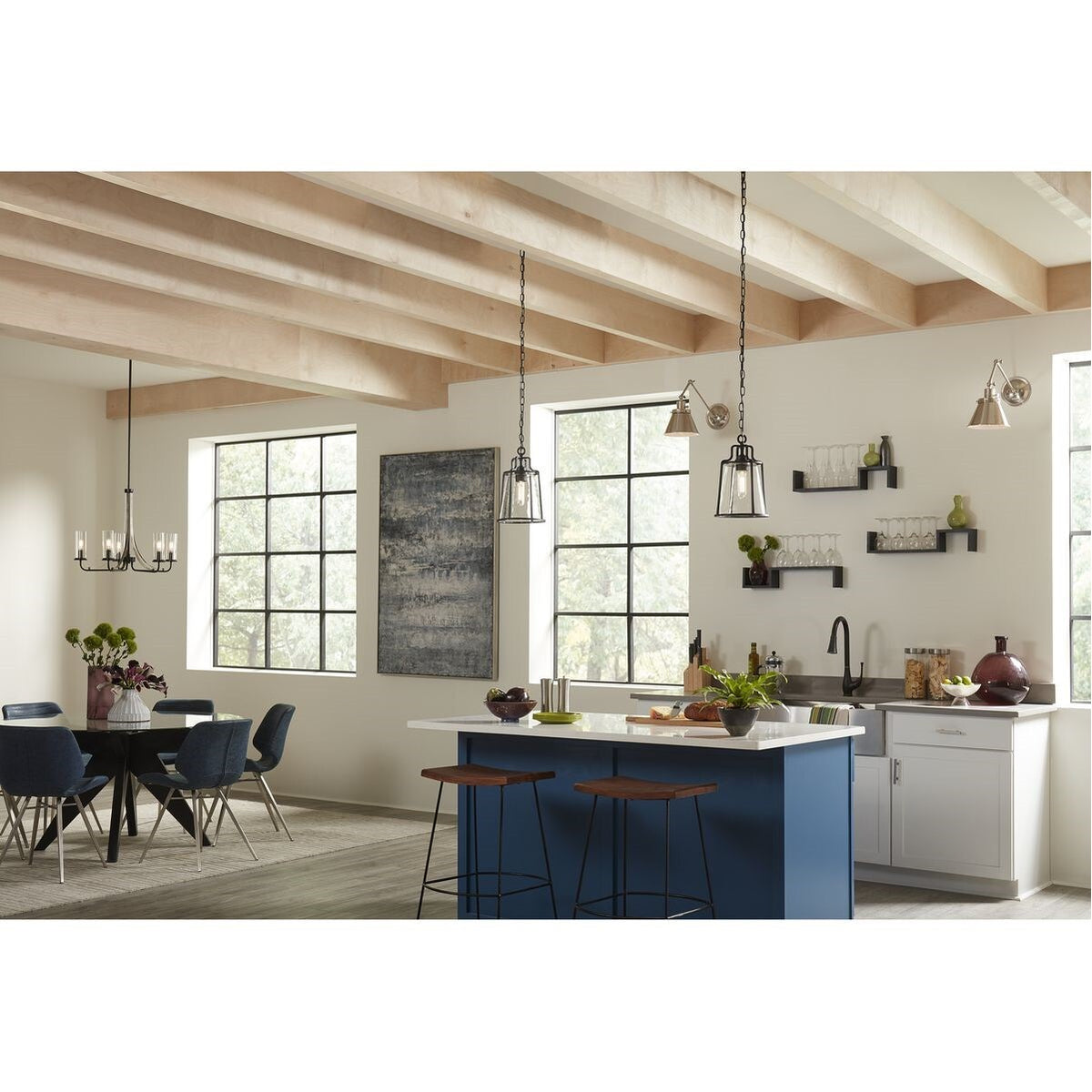 Progress Lighting Riley 5-Light Matte Black Traditional Chandelier