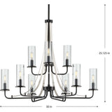 Progress Lighting Riley 9-Light Matte Black Traditional Chandelier