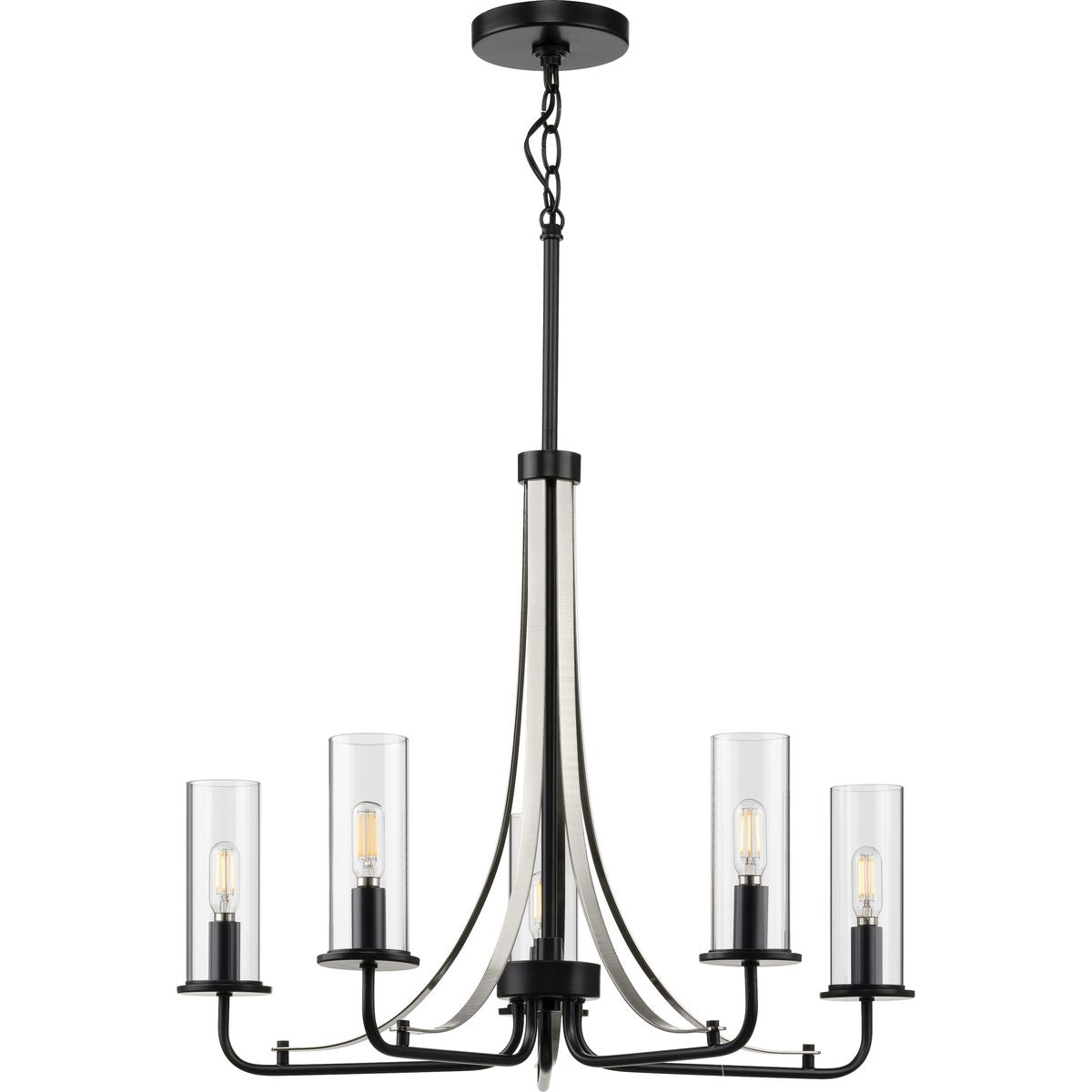 Progress Lighting Riley 5-Light Matte Black Traditional Chandelier