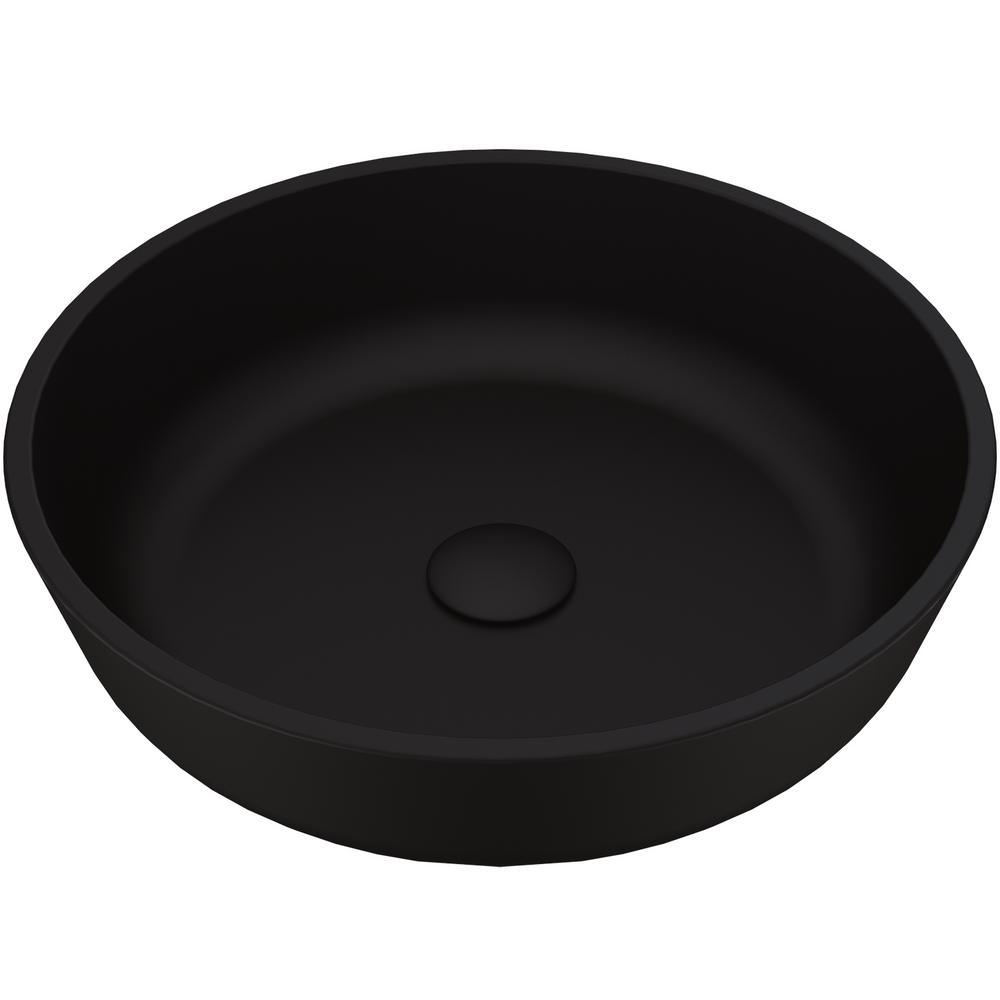 Black Round Modus MatteShell Glass Bathroom Vessel Sink - Super Arbor