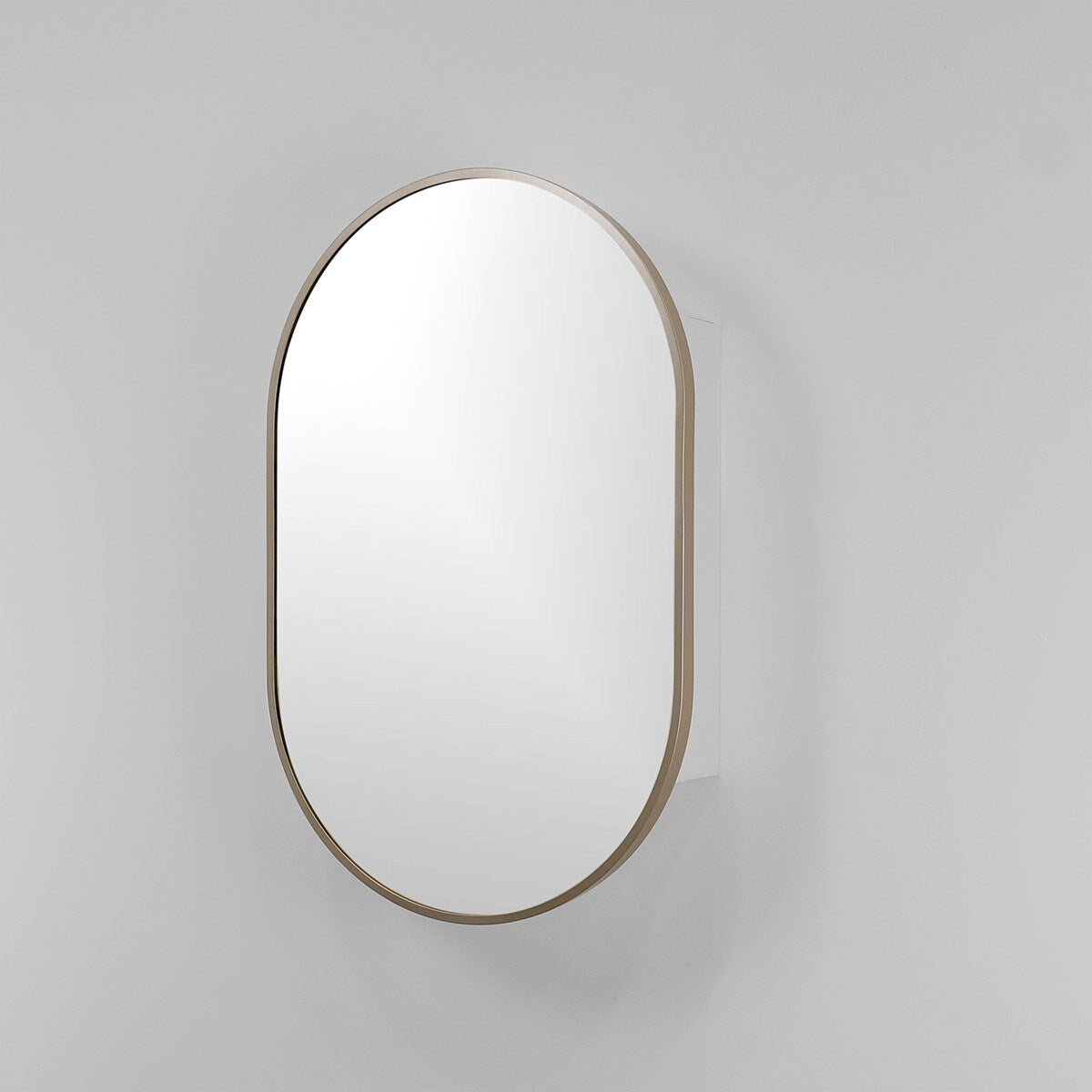20-in x 30-in Surface Mount Gold Mirrored Oval Medicine Cabinet