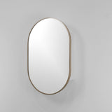 20-in x 30-in Surface Mount Gold Mirrored Oval Medicine Cabinet