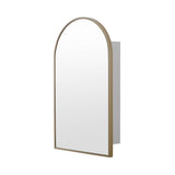 18-in x 30-in Surface Mount Gold Mirrored Arched Medicine Cabinet