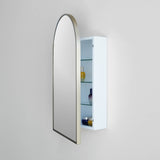 18-in x 30-in Surface Mount Gold Mirrored Arched Medicine Cabinet