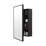 22-in x 28-in Surface Mount Black Mirrored Medicine Cabinet