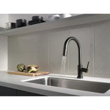Trinsic Single-Handle Pull-Down Sprayer Kitchen Faucet with Touch2O Technology in Matte Black - Super Arbor