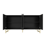 Clihome 15.75-in W x 31.5-in H Mdf Black Freestanding Utility Storage Cabinet