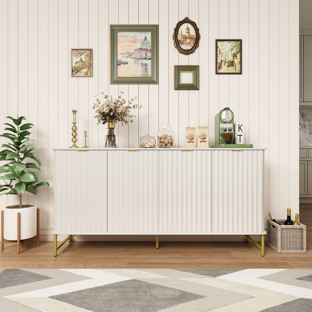 Clihome 15.75-in W x 31.5-in H Mdf White Freestanding Utility Storage Cabinet