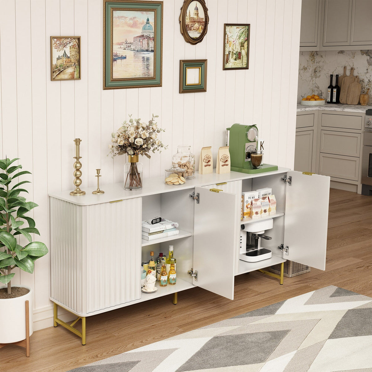 Clihome 15.75-in W x 31.5-in H Mdf White Freestanding Utility Storage Cabinet