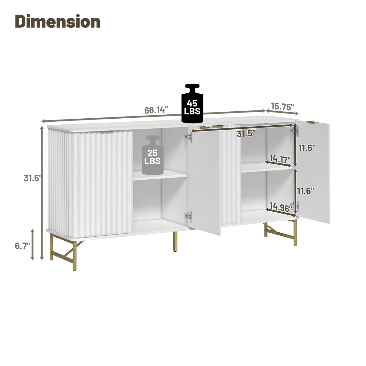 Clihome 15.75-in W x 31.5-in H Mdf White Freestanding Utility Storage Cabinet