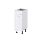 Hugo&Borg Rosemont 12-in W x 34.5-in H x 21-in D Glacier White 1-Drawer Base Fully Assembled Cabinet (Recessed Panel Shaker Style)
