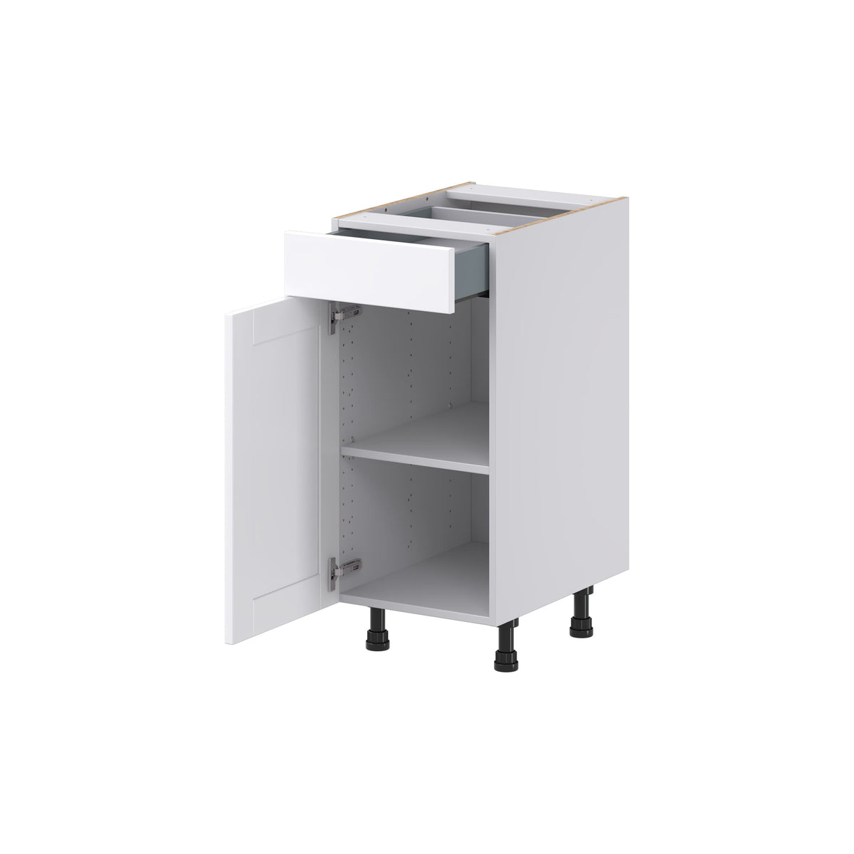 Hugo&Borg Rosemont 15-in W x 34.5-in H x 21-in D Glacier White 1-Drawer Base Fully Assembled Cabinet (Recessed Panel Shaker Style)