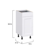 Hugo&Borg Rosemont 15-in W x 34.5-in H x 21-in D Glacier White 1-Drawer Base Fully Assembled Cabinet (Recessed Panel Shaker Style)