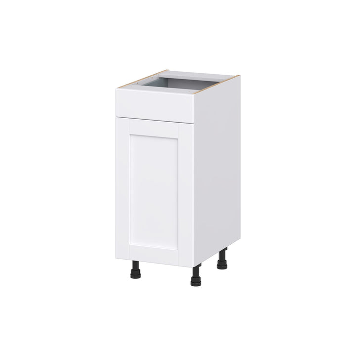Hugo&Borg Rosemont 15-in W x 34.5-in H x 21-in D Glacier White 1-Drawer Base Fully Assembled Cabinet (Recessed Panel Shaker Style)
