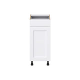 Hugo&Borg Rosemont 15-in W x 34.5-in H x 21-in D Glacier White 1-Drawer Base Fully Assembled Cabinet (Recessed Panel Shaker Style)