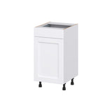 Hugo&Borg Rosemont 18-in W x 34.5-in H x 21-in D Glacier White 1-Drawer Base Fully Assembled Cabinet (Recessed Panel Shaker Style)