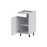 Hugo&Borg Rosemont 18-in W x 34.5-in H x 21-in D Glacier White 1-Drawer Base Fully Assembled Cabinet (Recessed Panel Shaker Style)