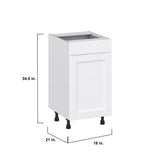 Hugo&Borg Rosemont 18-in W x 34.5-in H x 21-in D Glacier White 1-Drawer Base Fully Assembled Cabinet (Recessed Panel Shaker Style)