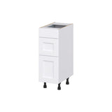 Hugo&Borg Rosemont 12-in W x 34.5-in H x 21-in D Glacier White 3-Drawer Base Fully Assembled Cabinet (Recessed Panel Style)