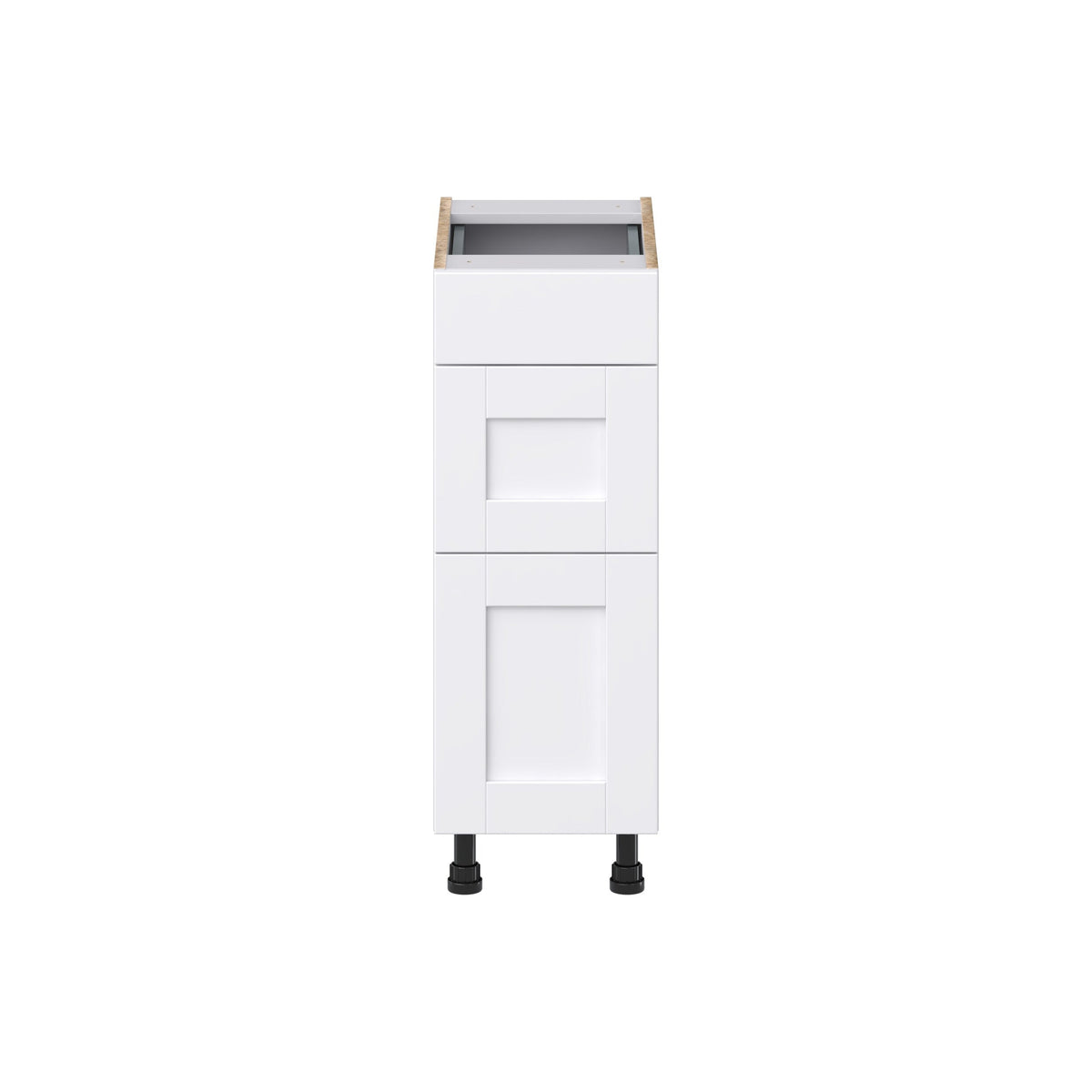 Hugo&Borg Rosemont 12-in W x 34.5-in H x 21-in D Glacier White 3-Drawer Base Fully Assembled Cabinet (Recessed Panel Style)