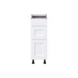 Hugo&Borg Rosemont 12-in W x 34.5-in H x 21-in D Glacier White 3-Drawer Base Fully Assembled Cabinet (Recessed Panel Style)