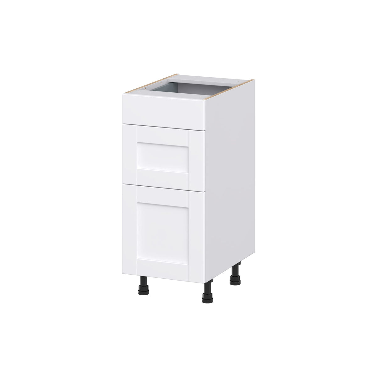 Hugo&Borg Rosemont 15-in W x 34.5-in H x 21-in D Glacier White 3-Drawer Base Fully Assembled Cabinet (Recessed Panel Style)