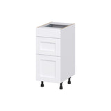 Hugo&Borg Rosemont 15-in W x 34.5-in H x 21-in D Glacier White 3-Drawer Base Fully Assembled Cabinet (Recessed Panel Style)