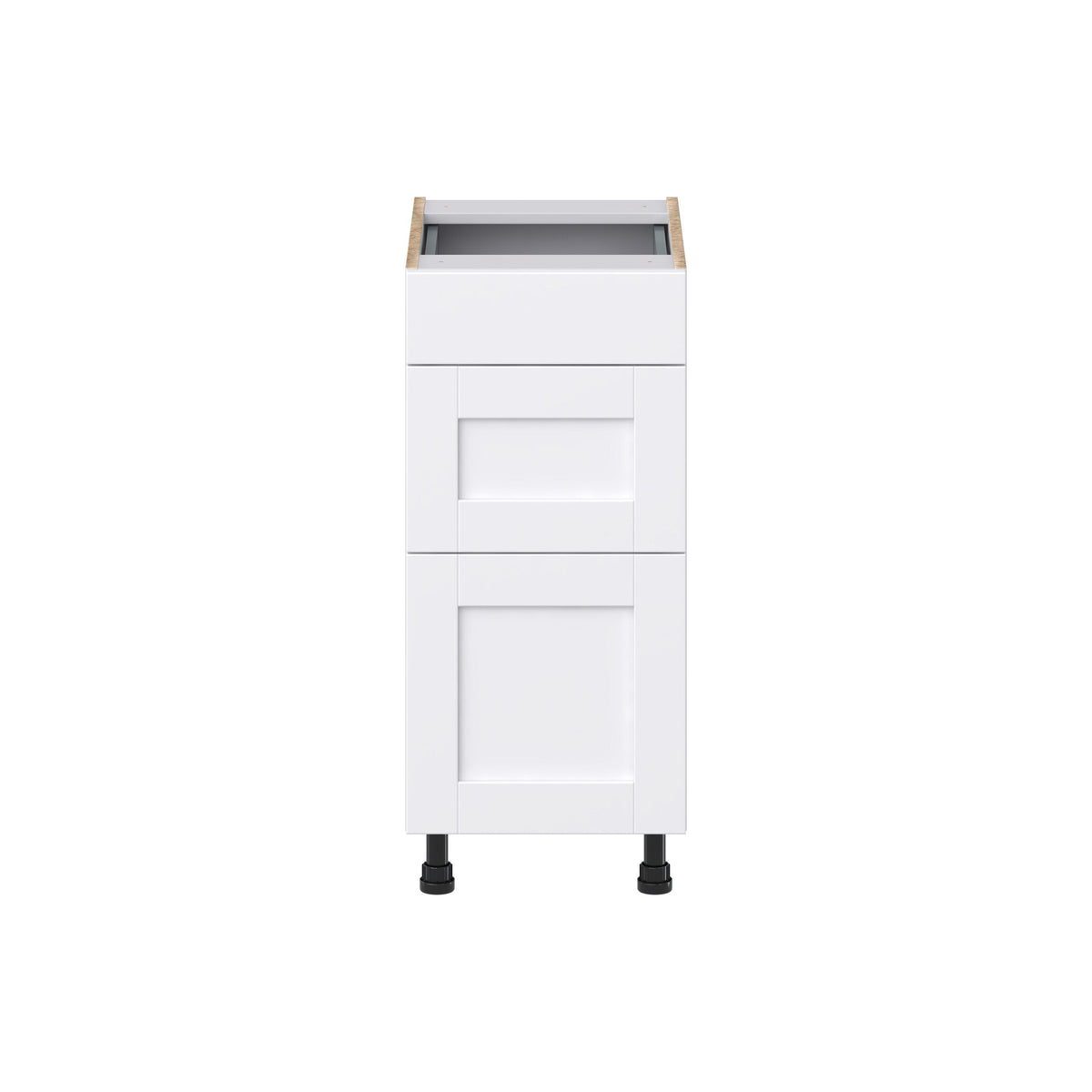 Hugo&Borg Rosemont 15-in W x 34.5-in H x 21-in D Glacier White 3-Drawer Base Fully Assembled Cabinet (Recessed Panel Style)