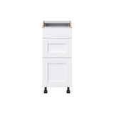 Hugo&Borg Rosemont 15-in W x 34.5-in H x 21-in D Glacier White 3-Drawer Base Fully Assembled Cabinet (Recessed Panel Style)