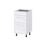 Hugo&Borg Rosemont 18-in W x 34.5-in H x 21-in D Glacier White 3-Drawer Base Fully Assembled Cabinet (Recessed Panel Style)