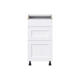 Hugo&Borg Rosemont 18-in W x 34.5-in H x 21-in D Glacier White 3-Drawer Base Fully Assembled Cabinet (Recessed Panel Style)